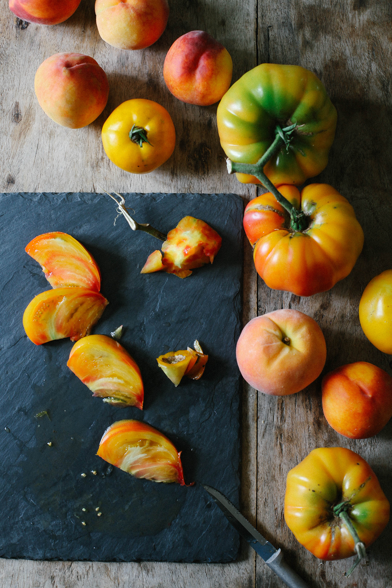 Recipe | Tomato Peach Basil Mozzarella Salad with Balsamic Reduction