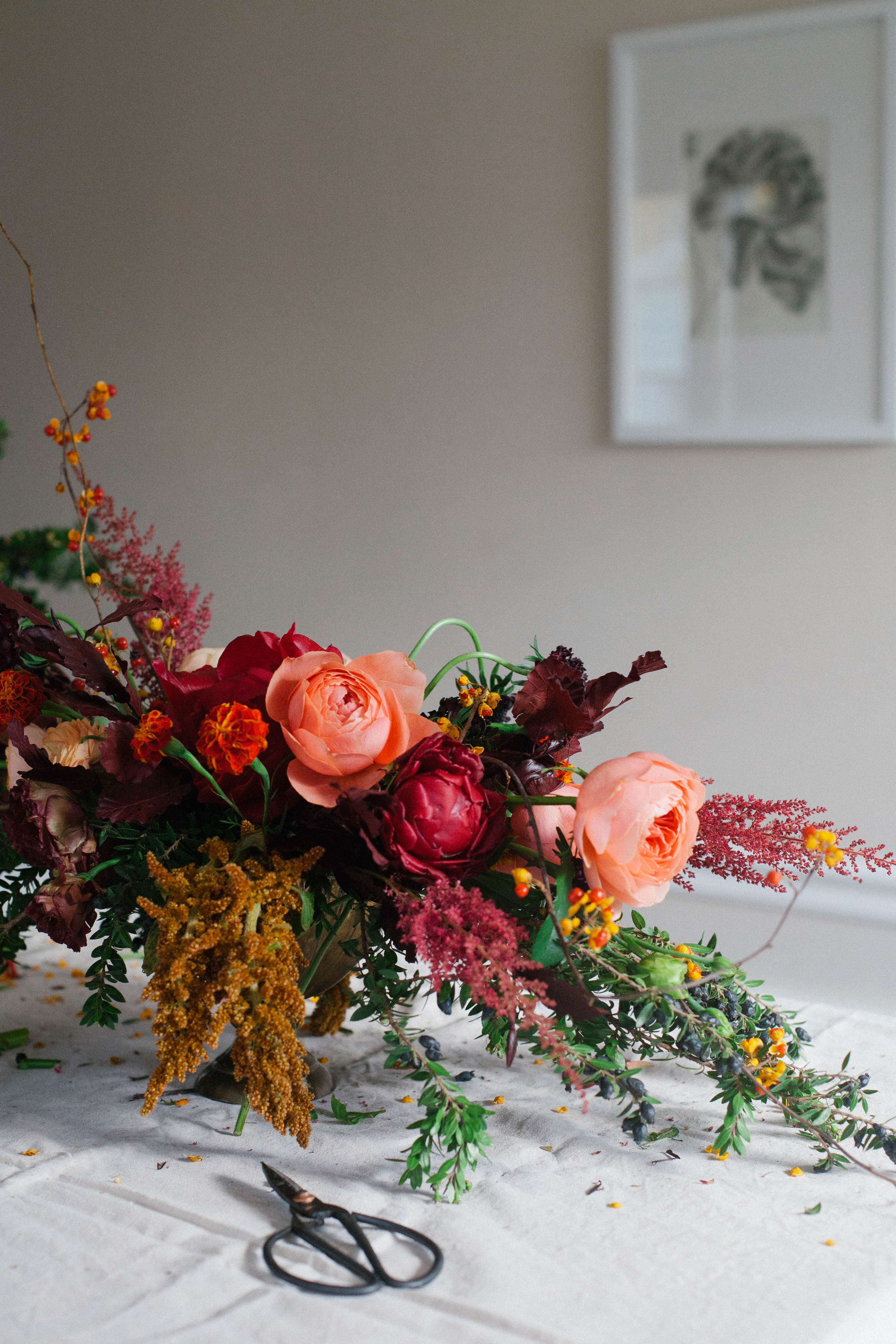 A Daily Something | Wintry Floral Centerpiece
