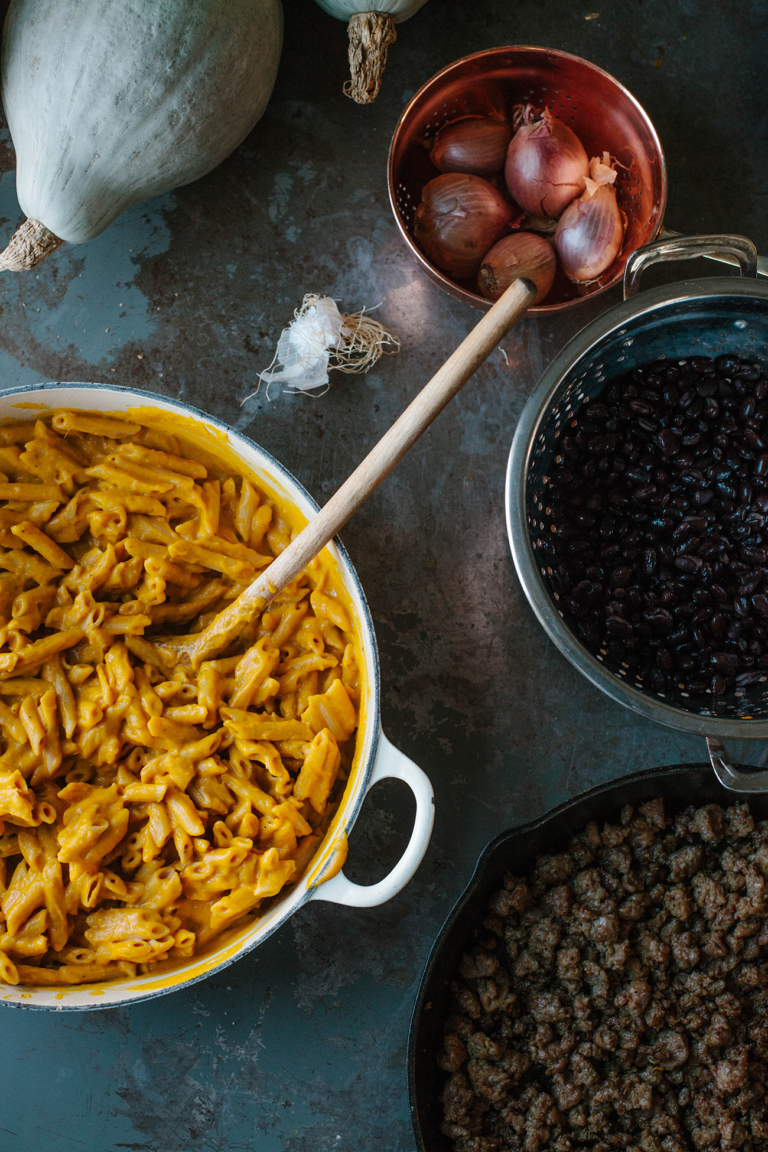 Roasted Red Kuri Squash and Creamy Coconut Baked Pasta - A Daily Something