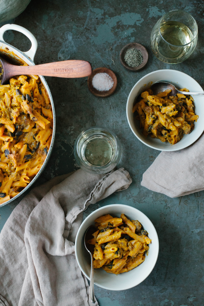 Roasted Red Kuri Squash and Creamy Coconut Baked Pasta - A Daily Something