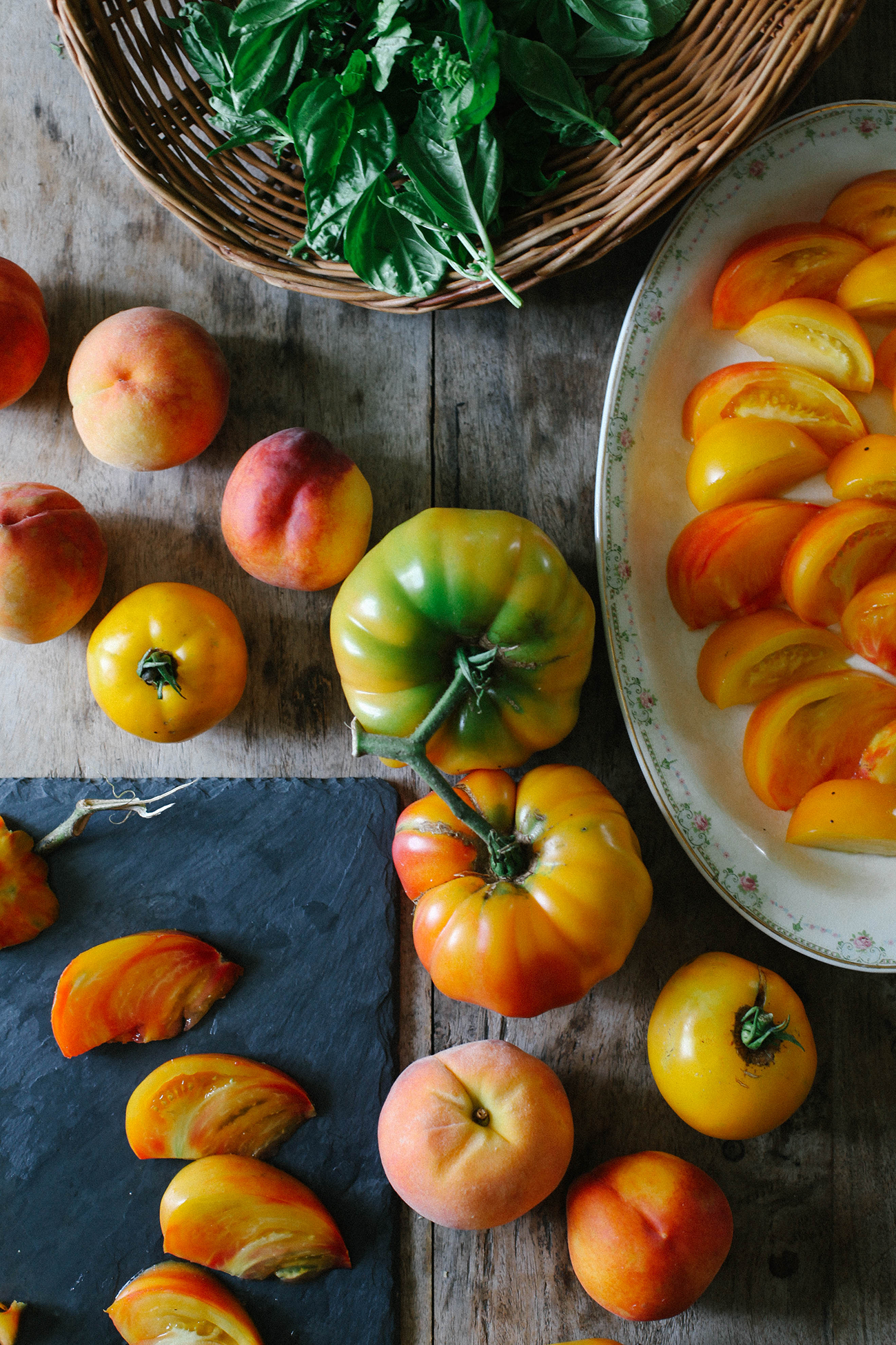 A Daily Something | Tomato Peach Basil Salad