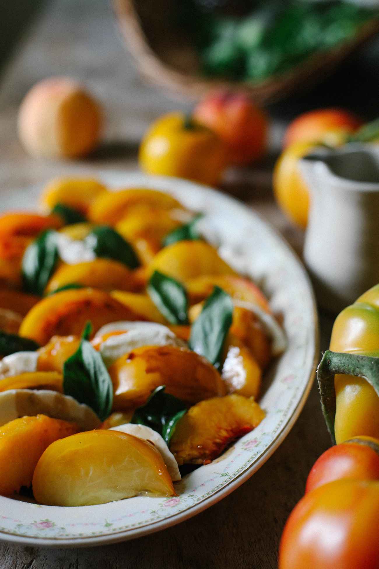 A Daily Something | Tomato Peach Basil Salad