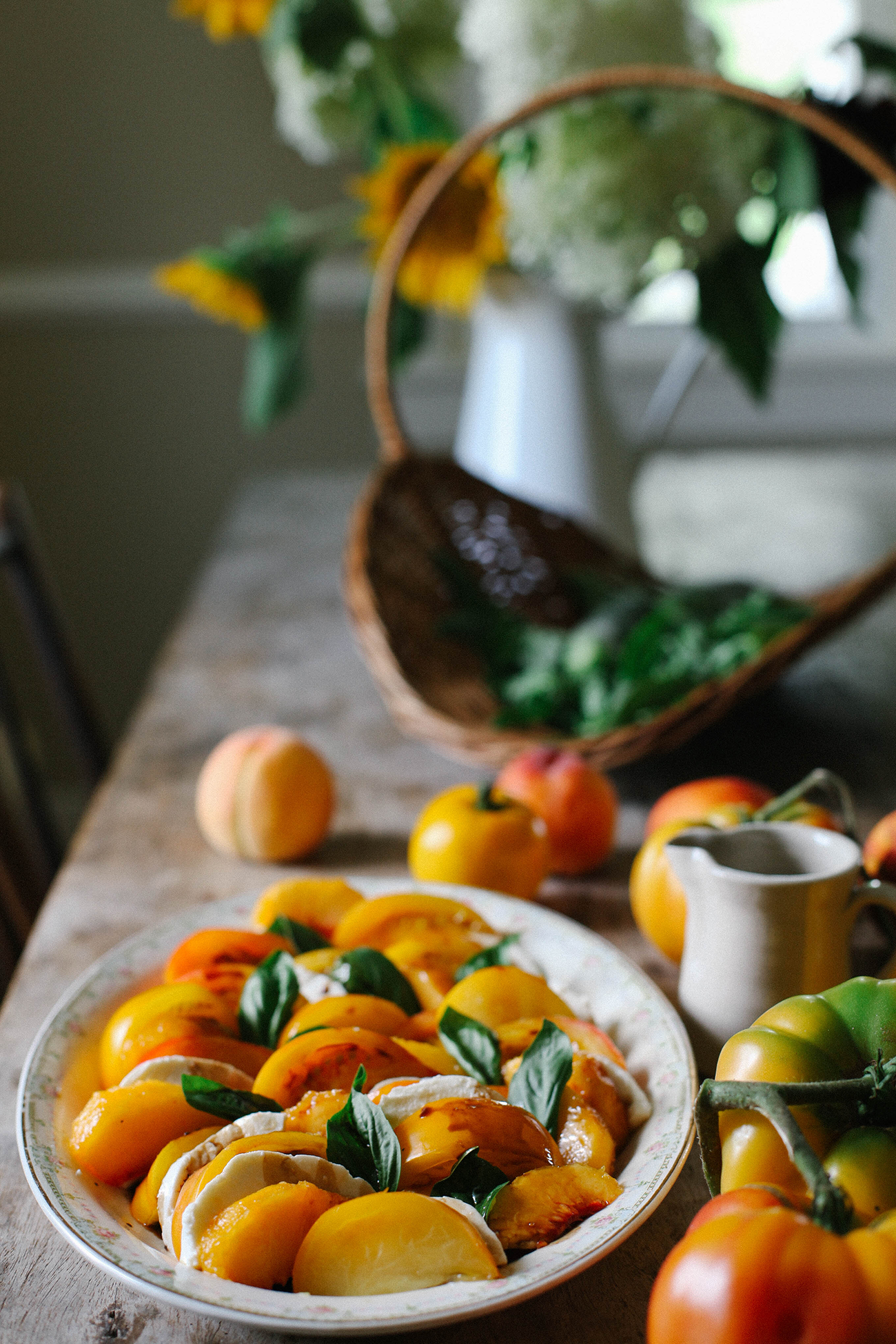 A Daily Something | Tomato Peach Basil Salad