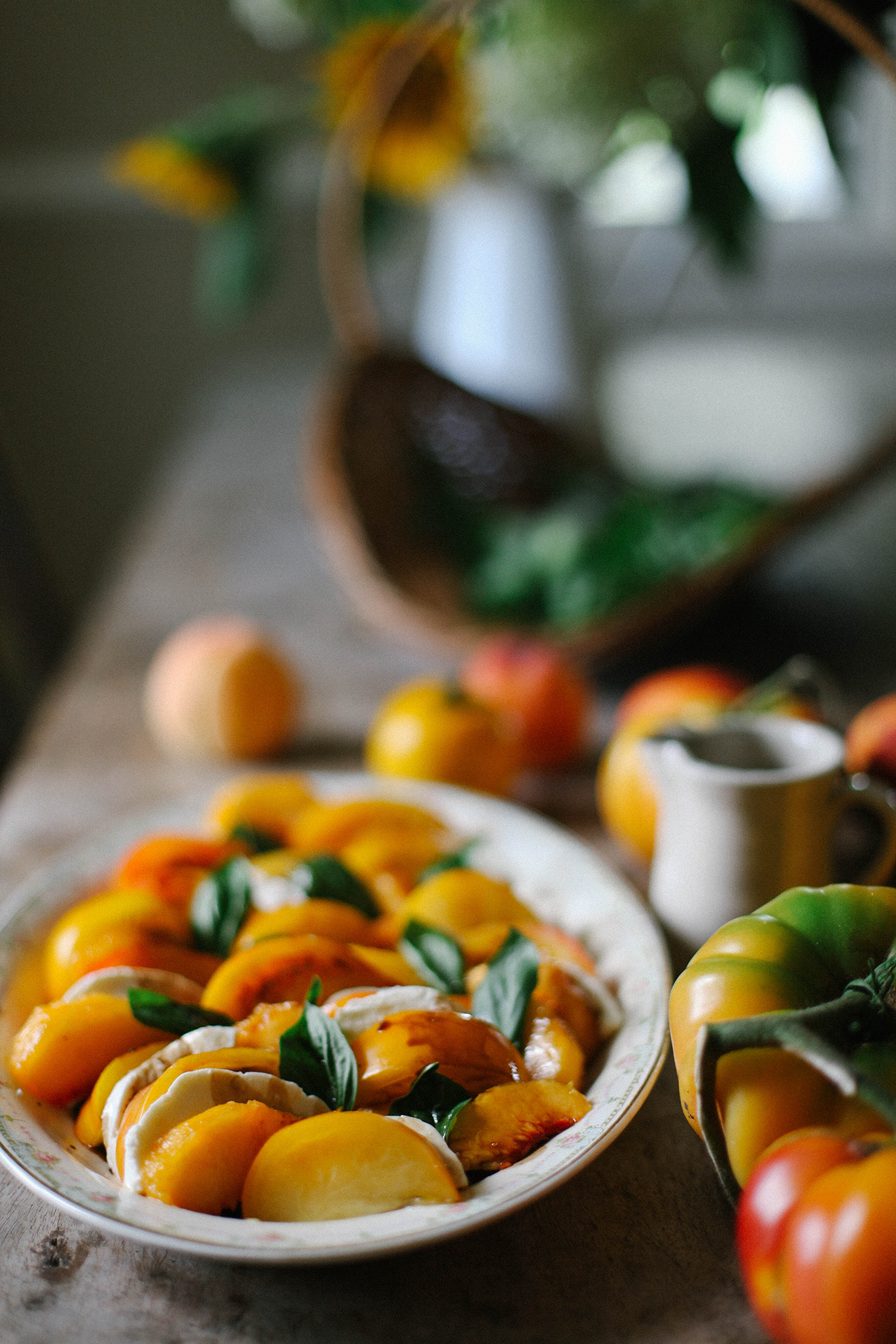 A Daily Something | Tomato Peach Basil Salad