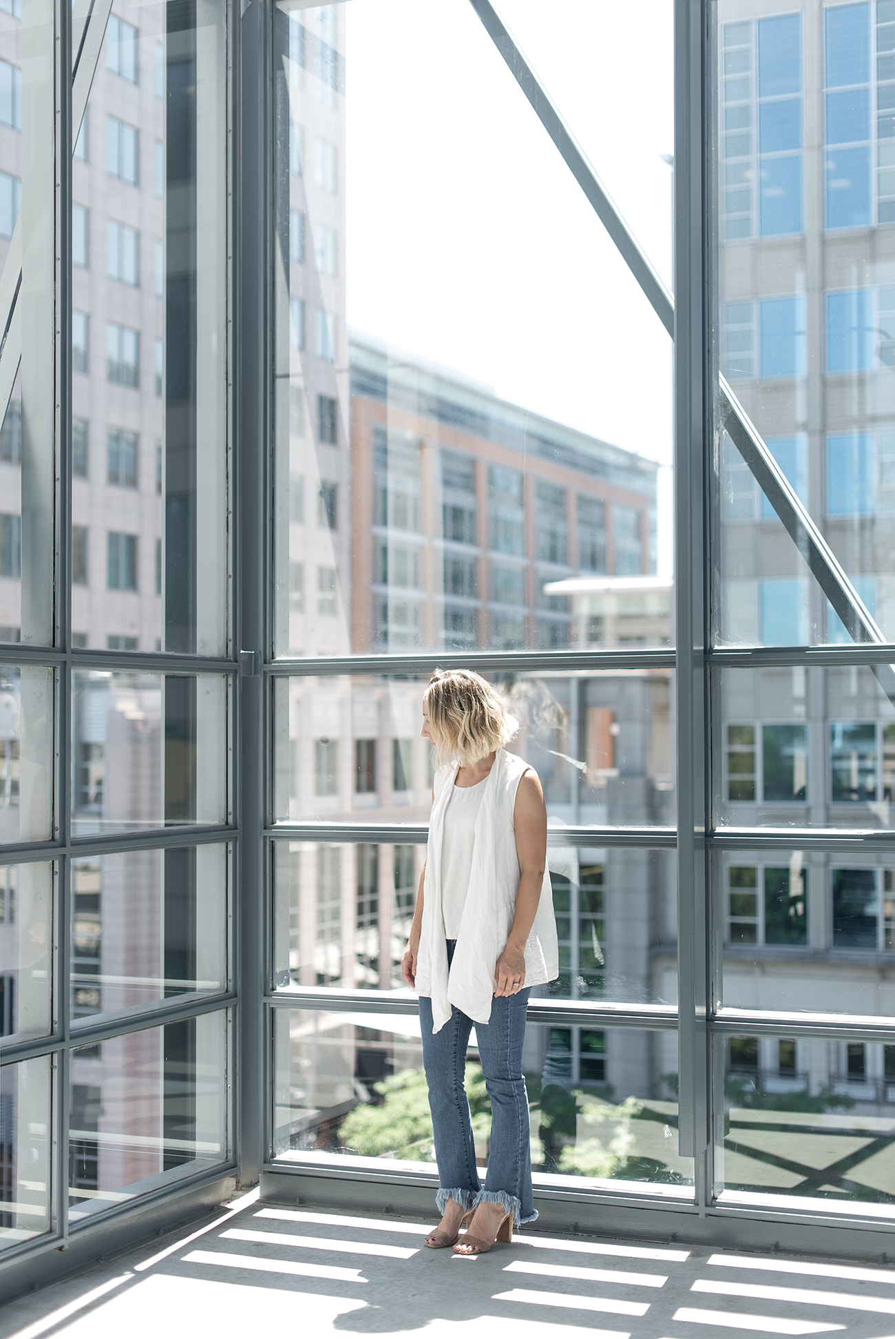 A Daily Something | Mixing Whites and Fringed Jeans