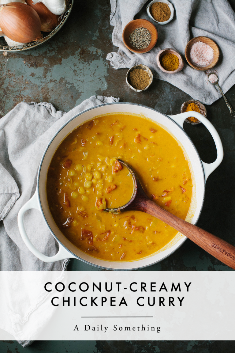 Recipe for Coconut-Creamy Chickpea Curry [or Stew] - A Daily Something