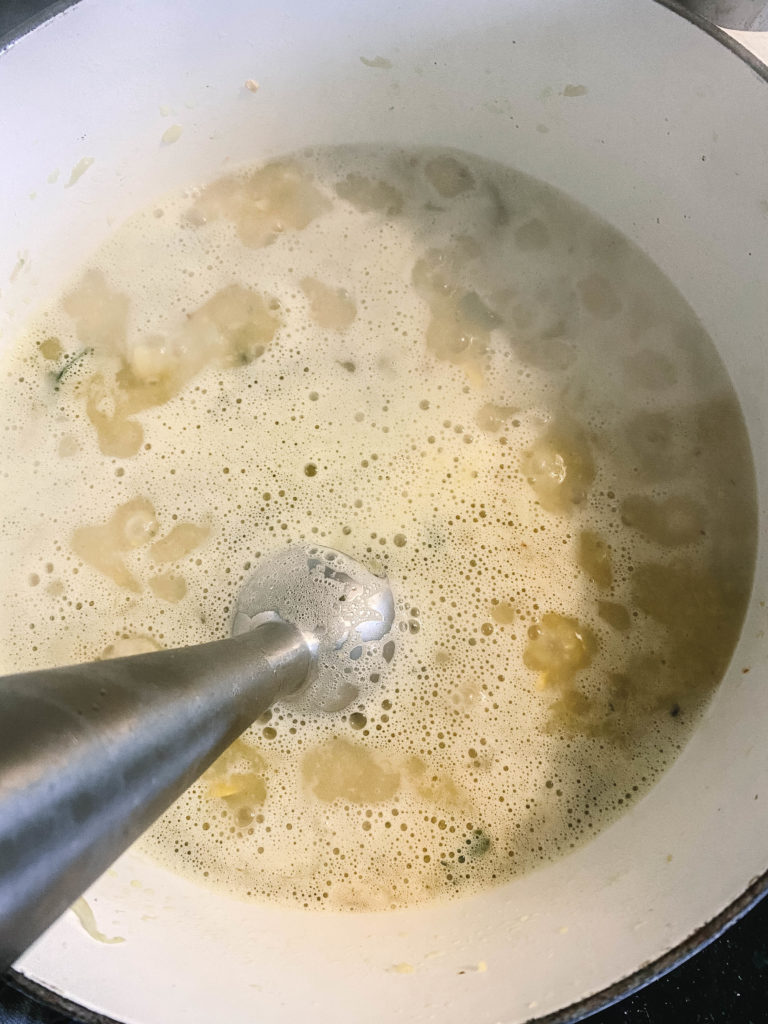 Use an immersion blender to smooth