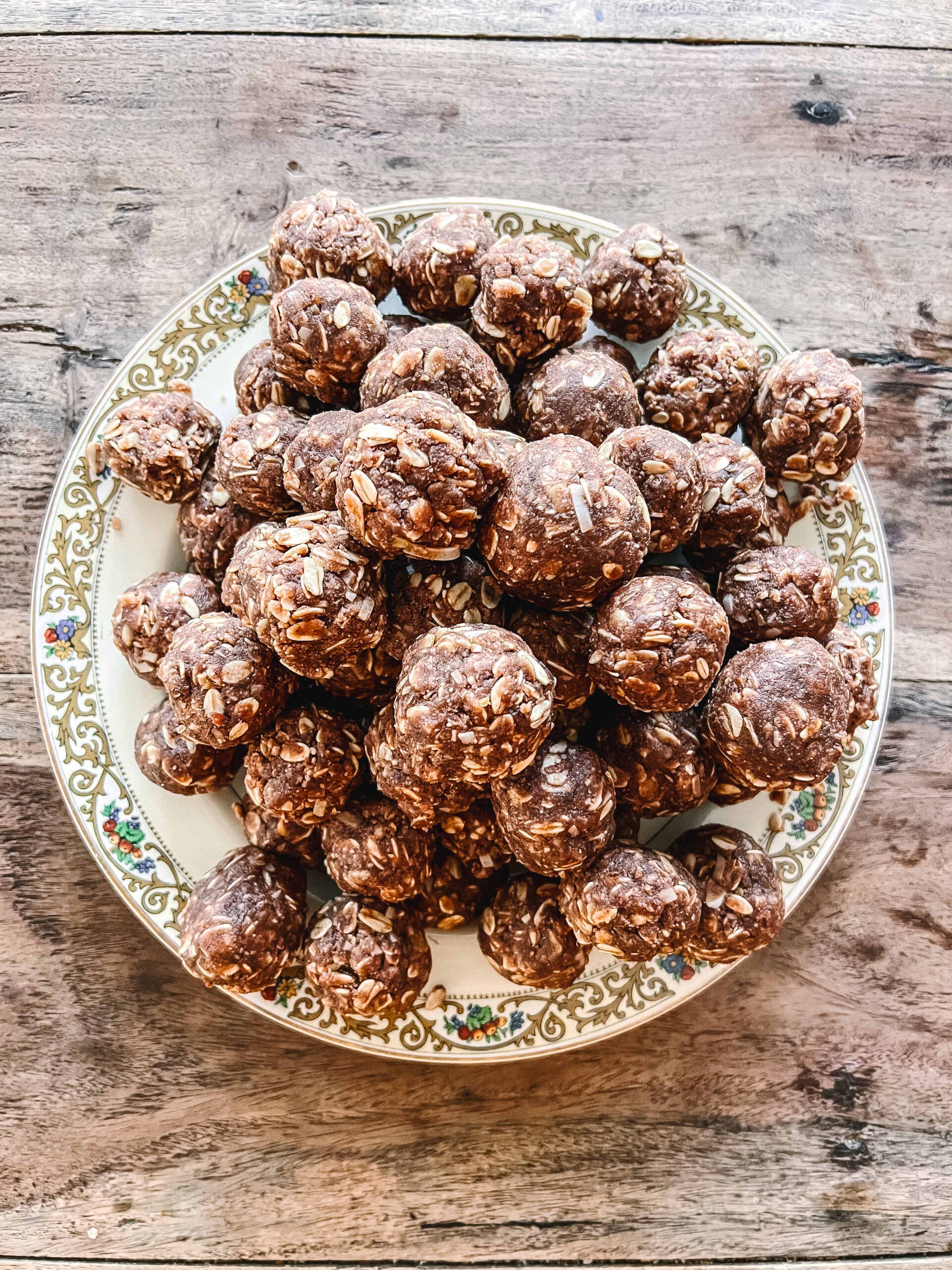 plate full of healthy energy bites